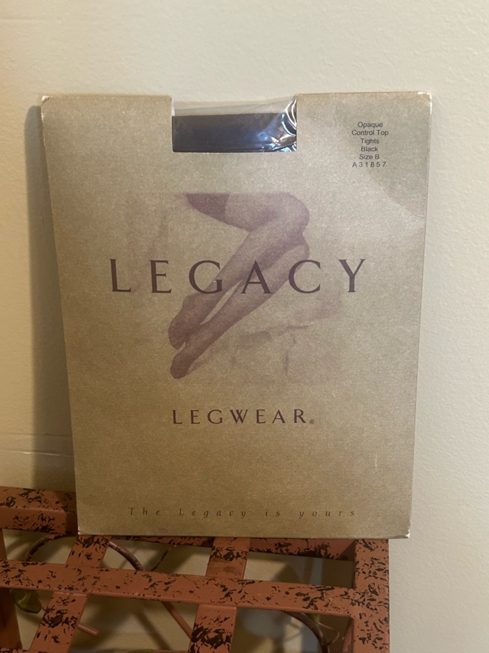 Legacy Control Top Opaque Tights Two Pair Tights Size B Heather Grey/Black